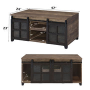 Nineel - Coffee Table - Obscure Glass, Rustic Oak & Black - R&R Furniture Gallery (Fountain Valley, CA)