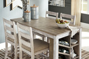 Skempton - Rectangular Counter Table With Storage - White - R&R Furniture Gallery (Fountain Valley, CA)