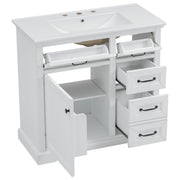 36" Bathroom Vanity With Sink, 2 Tip-Out Drawers, Soft Close Hinges - R&R Furniture Gallery (Fountain Valley, CA)