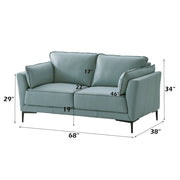 Mesut - Loveseat - Sage Green Top Grain Leather & Black - R&R Furniture Gallery (Fountain Valley, CA)