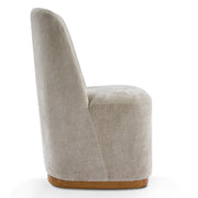 Set of two Noble House indoor upholstered dining chairs with cushioned seats and stylish fabric upholstery.