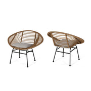Cordella - Outdoor Woven Wicker Chairs With Cushions, (Set of 2) - R&R Furniture Gallery (Fountain Valley, CA)