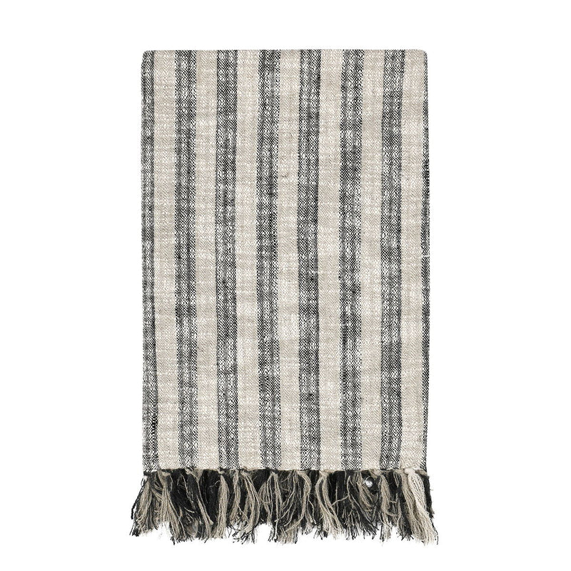Throws - TC Linna Throw - Natural / Black - R&R Furniture Gallery (Fountain Valley, CA)