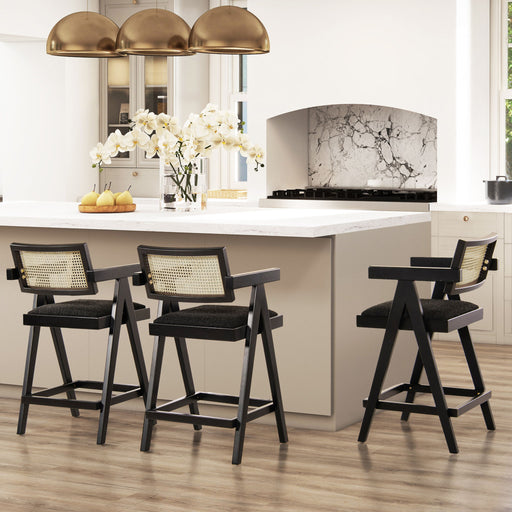 Milan - Modern Webbing Back Stool With Arms (Set of 3) - R&R Furniture Gallery (Fountain Valley, CA)