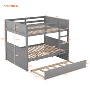 DreamHaus bunk bed with twin size trundle, featuring sturdy wooden construction and a space-saving design for kids' bedroom.