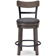 Caitbrook - UPH Swivel Barstool  - Gray - R&R Furniture Gallery (Fountain Valley, CA)