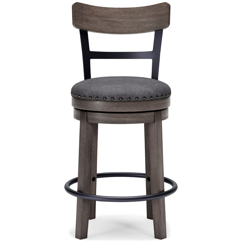 Caitbrook - UPH Swivel Barstool  - Gray - R&R Furniture Gallery (Fountain Valley, CA)