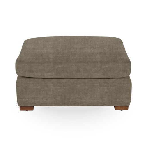 Classic Home Audrey upholstered ottoman with plush fabric, rectangular shape, and tufted top, perfect for living room decor.