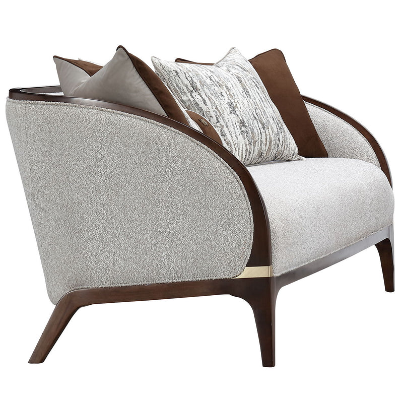 Houston - Sofa - Pebble / Walnut - R&R Furniture Gallery (Fountain Valley, CA)