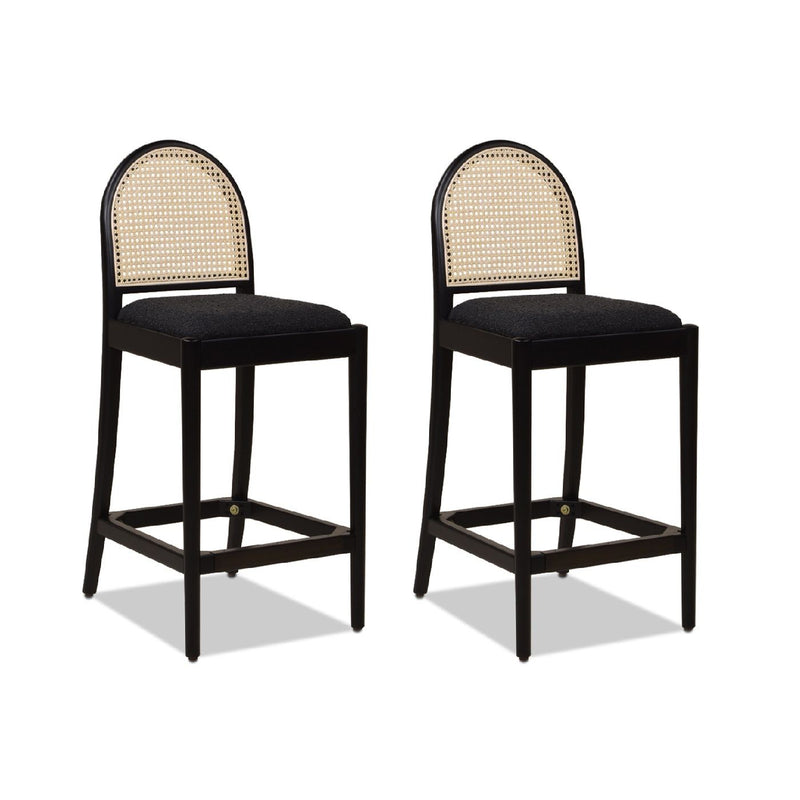 Panama - Curved Back Cane Counter Stool (Set of 2) - R&R Furniture Gallery (Fountain Valley, CA)