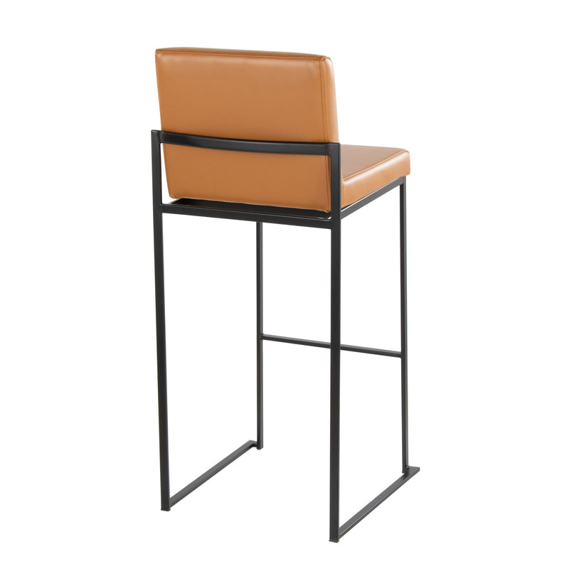 Lumi Source Fuji contemporary high back barstool with elegant design, featuring a sleek modern frame and plush upholstered seat.