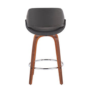 Lumi Source Fabrico mid-century modern counter stool set with fixed height, round footrest, and sleek design for kitchen or bar area