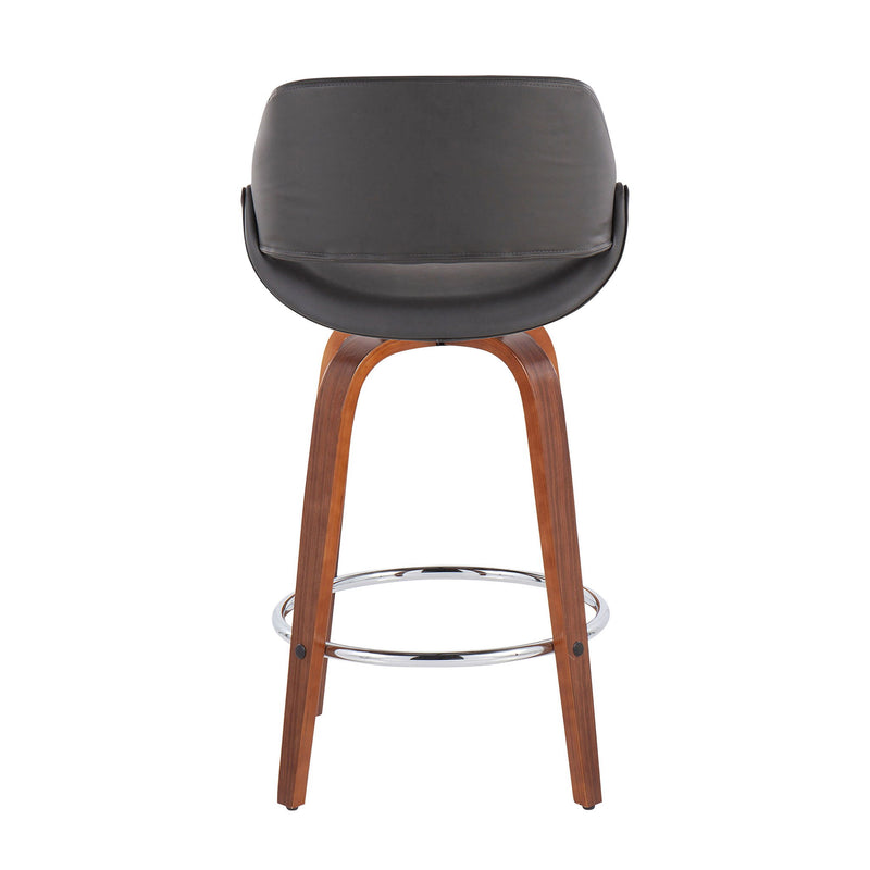 Lumi Source Fabrico mid-century modern counter stool set with fixed height, round footrest, and sleek design for kitchen or bar area