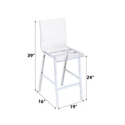 Nadie - Counter Height Chair (Set of 2) - Clear Acrylic & Chrome - R&R Furniture Gallery (Fountain Valley, CA)