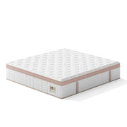 14" King Size, Firm Hybrid Mattress, Gel Memory Foam & Pocket Springs, Pressure Relief, Motion Isolation, Ergonomic Bed - White - R&R Furniture Gallery (Fountain Valley, CA)