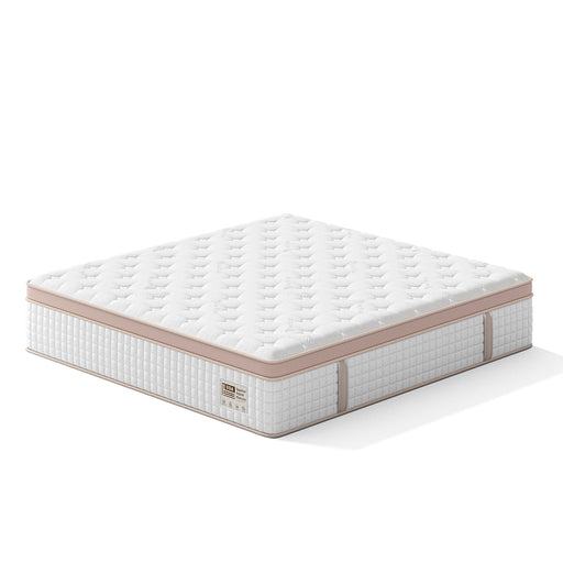 14" King Size, Firm Hybrid Mattress, Gel Memory Foam & Pocket Springs, Pressure Relief, Motion Isolation, Ergonomic Bed - White - R&R Furniture Gallery (Fountain Valley, CA)
