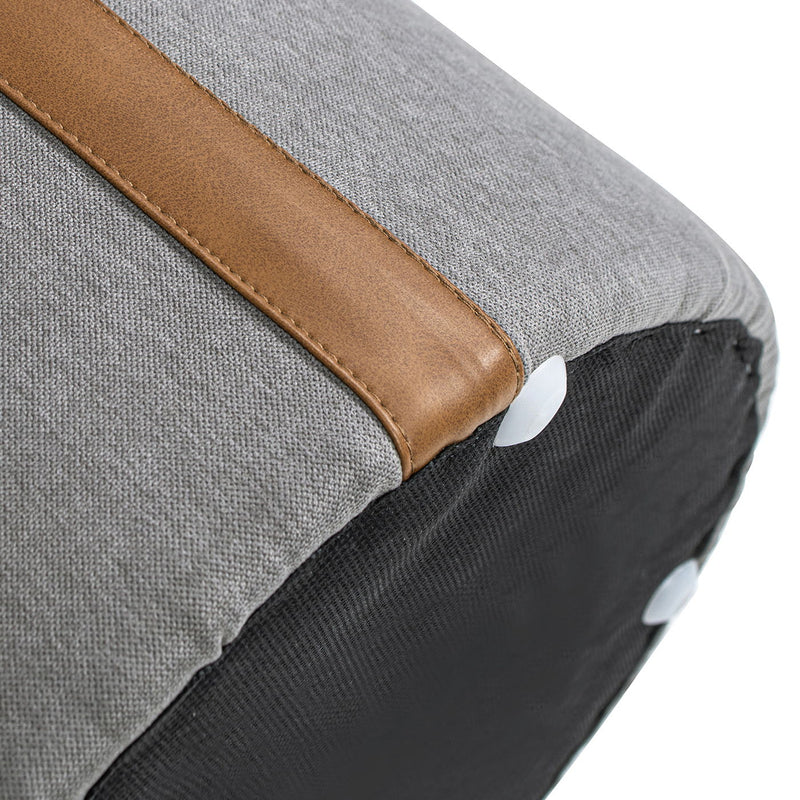 Brandy - Round Upholstered Storage Ottoman With Accent - R&R Furniture Gallery (Fountain Valley, CA)