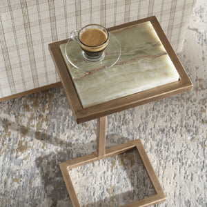 Gamora - Marble Drink Table - Gold / Green