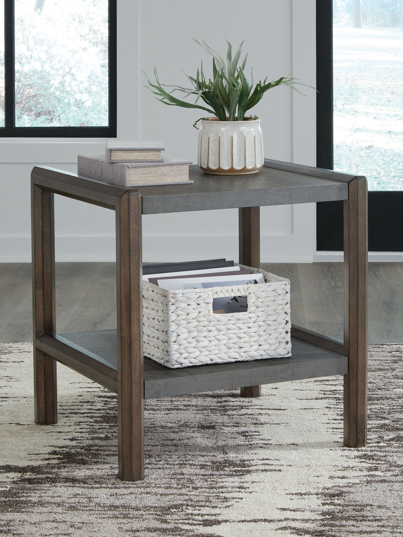 Kallenny - Rectangular End Table - Brown / Gray - R&R Furniture Gallery (Fountain Valley, CA)
