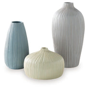 Eiderman - Vase Set (Set of 3) - Gray / Blue / Green - R&R Furniture Gallery (Fountain Valley, CA)