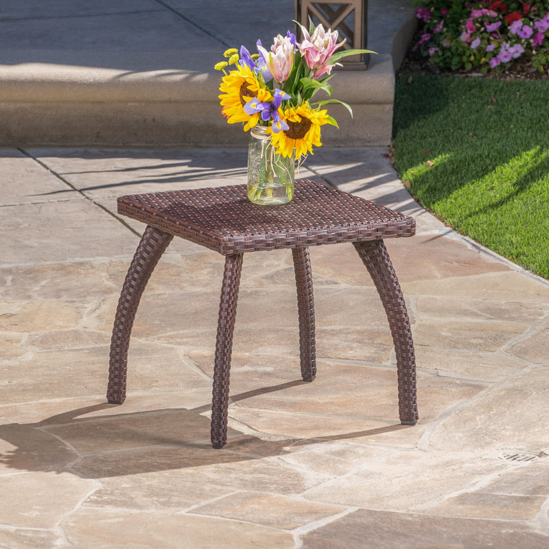 Luminant - Outdoor Side Table With Iron Frame - Brown - R&R Furniture Gallery (Fountain Valley, CA)