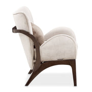Camellia Field - Velvet Accent Chair - Beige / Dark Brown - R&R Furniture Gallery (Fountain Valley, CA)