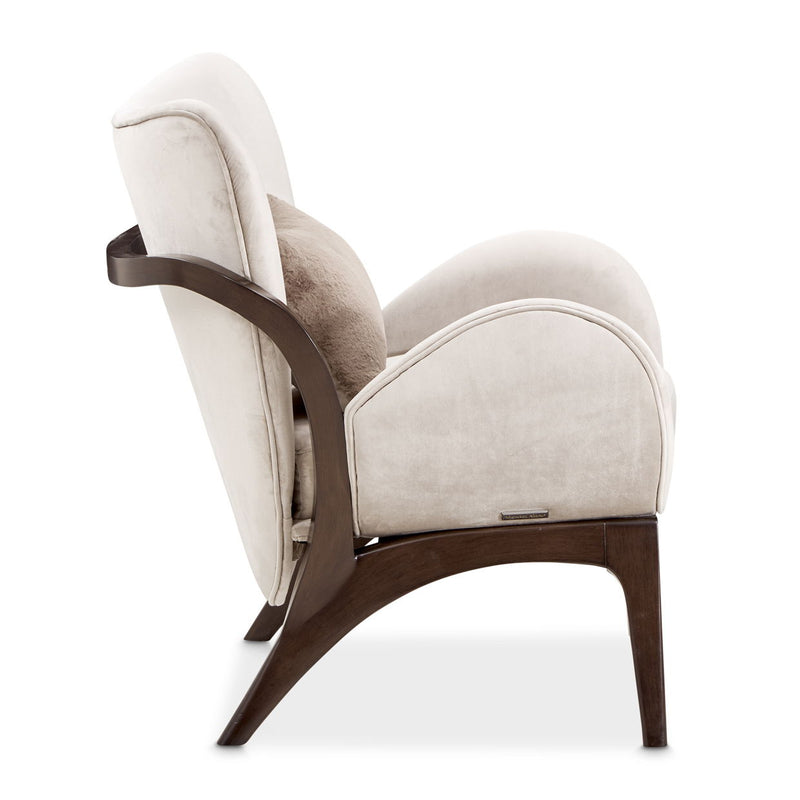 Camellia Field - Velvet Accent Chair - Beige / Dark Brown - R&R Furniture Gallery (Fountain Valley, CA)