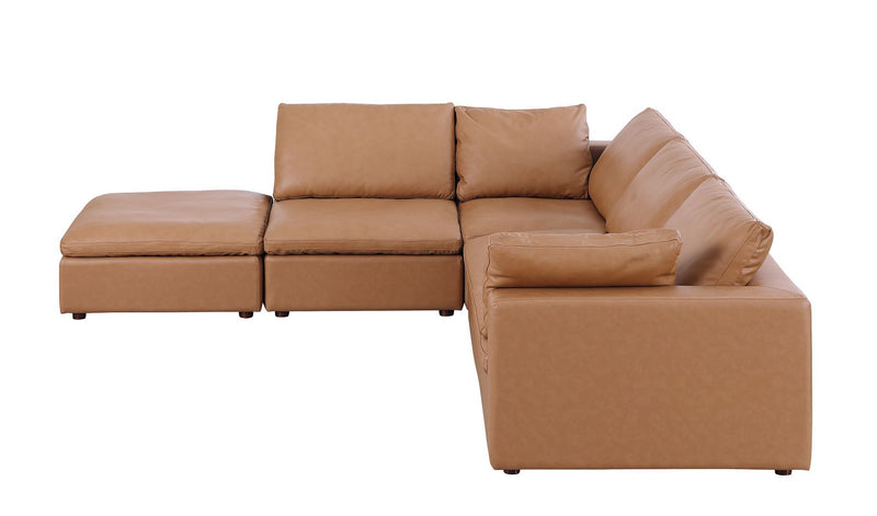 1100 - 5-Piece 4-Seat Sectional (Top-Grain Italian Leather)