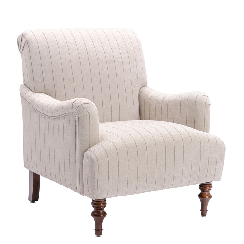 Sylvia - Striped Arm Chair - Natural - R&R Furniture Gallery (Fountain Valley, CA)