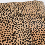 Leopard 20x20 inch accent pillow by Classic Home featuring a camel and black leopard print fabric.
