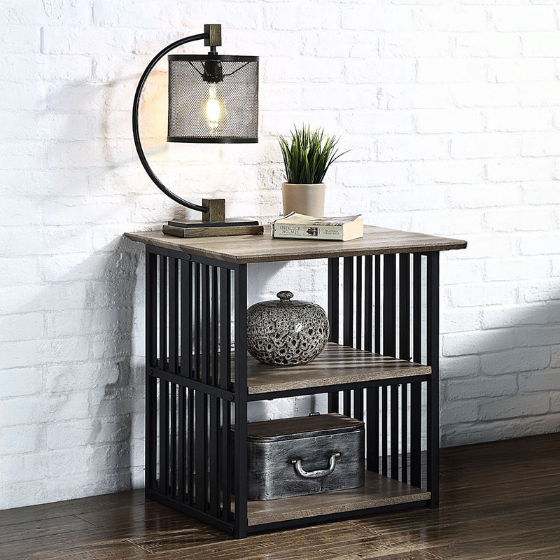 Zudora - Nightstand - Antique Oak & Black - R&R Furniture Gallery (Fountain Valley, CA)