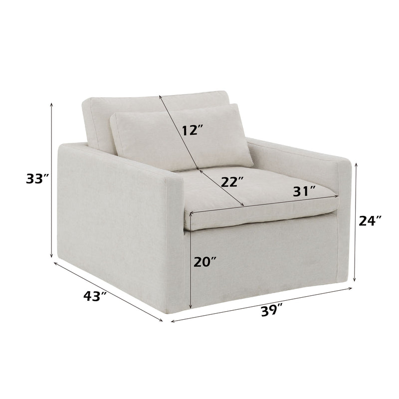 Naveen - Swivel Chair With 1 Toss Pillow