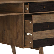 Clarkson - Desk With Side Drawers - Rustic Natural Aged Brown - R&R Furniture Gallery (Fountain Valley, CA)