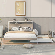 Platform Bed Frame With Trundle, USB Ports And Slat Support, No Box Spring Needed - R&R Furniture Gallery (Fountain Valley, CA)