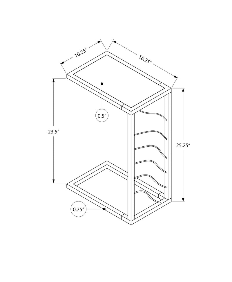 Accent Table, C - Shaped, Contemporary & Modern Convenient Design - R&R Furniture Gallery (Fountain Valley, CA)