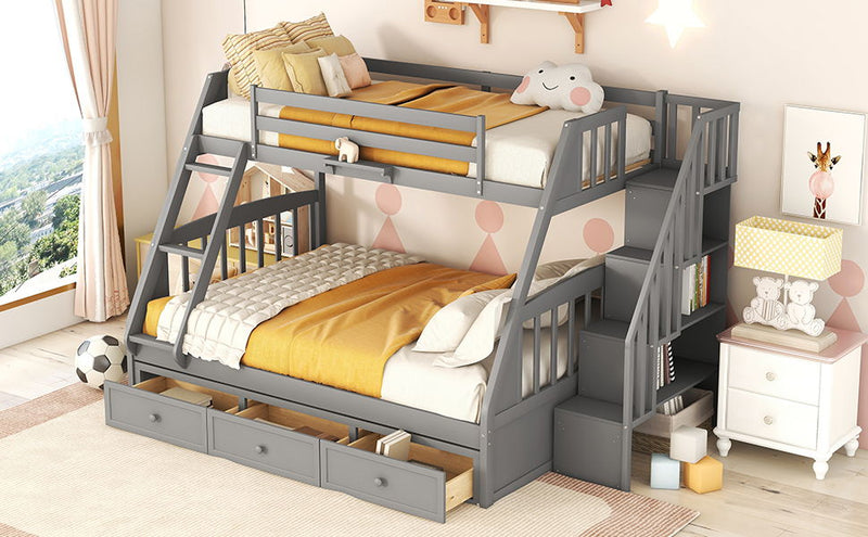Bunk Bed With Drawers, Ladder And Storage Staircase - R&R Furniture Gallery (Fountain Valley, CA)