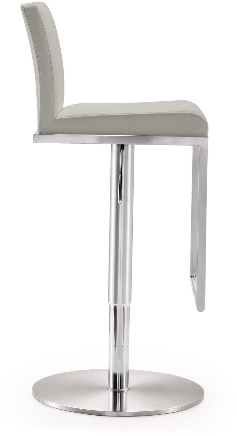 TOV Furniture Amalfi adjustable height barstool with wooden seat and metal base, modern design suitable for kitchen or bar area.
