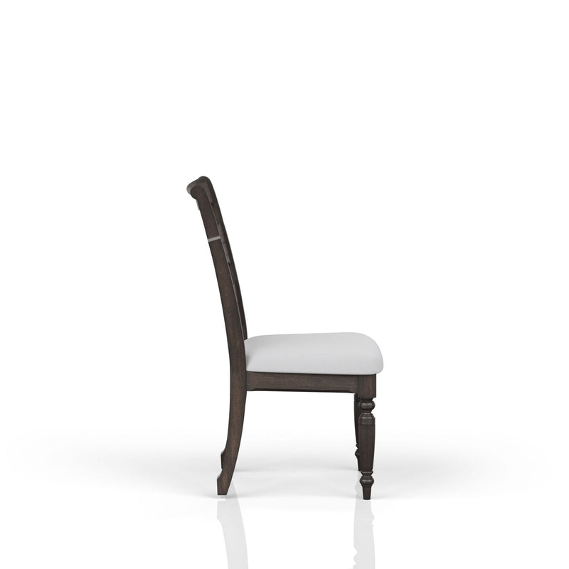 Upholstered Seat Ladderback Side Chair (Set of 2) - Coffee - R&R Furniture Gallery (Fountain Valley, CA)