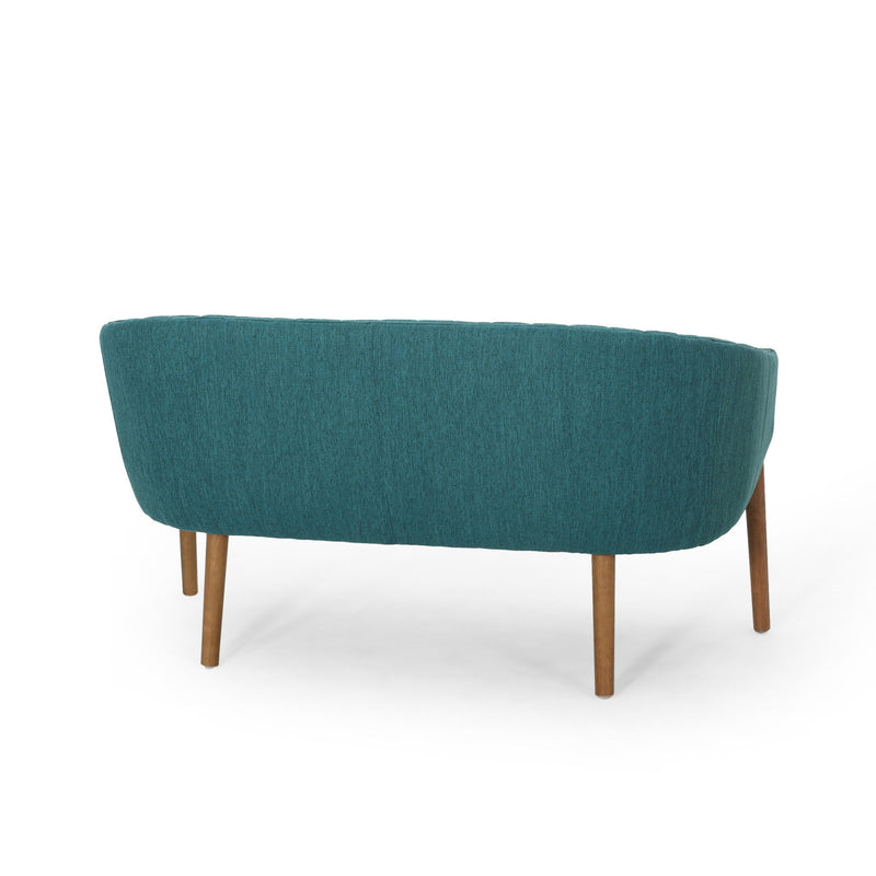 Mid Century Modern Loveseat With Channel Stitched Backrest - R&R Furniture Gallery (Fountain Valley, CA)