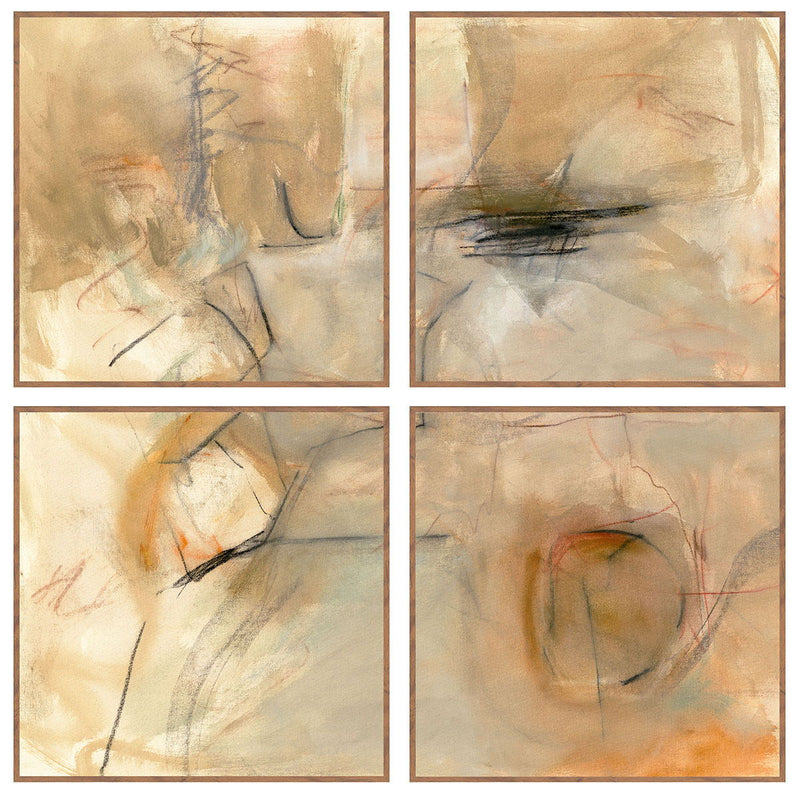 Ochre II - 48" x 48" Painting By Buddy Whitlock (Set of 4) - Walnut - R&R Furniture Gallery (Fountain Valley, CA)