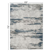 Geometrix - 5'3" X 7'3" Area Rug With Geometric 3D Effect - Gray / Ivory - R&R Furniture Gallery (Fountain Valley, CA)