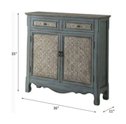 Winchell - 35" Console Cabinet - Antique Blue - R&R Furniture Gallery (Fountain Valley, CA)