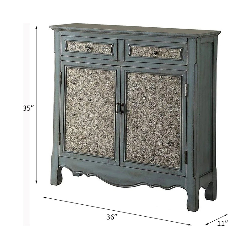 Winchell - 35" Console Cabinet - Antique Blue - R&R Furniture Gallery (Fountain Valley, CA)