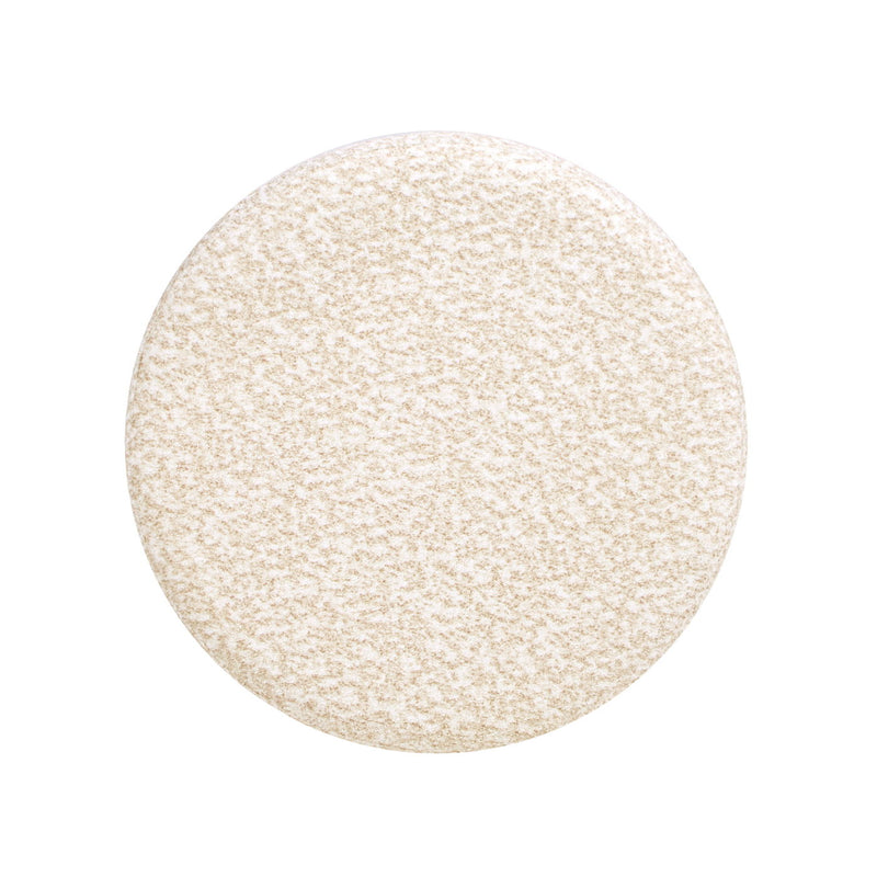 Hampton - Round Upholstered Ottoman With Scalloped Base - Speckled Egg Beige - R&R Furniture Gallery (Fountain Valley, CA)