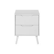 Modern 8th Street accent table with storage drawers, featuring a sleek design and functional surface for living room decor.