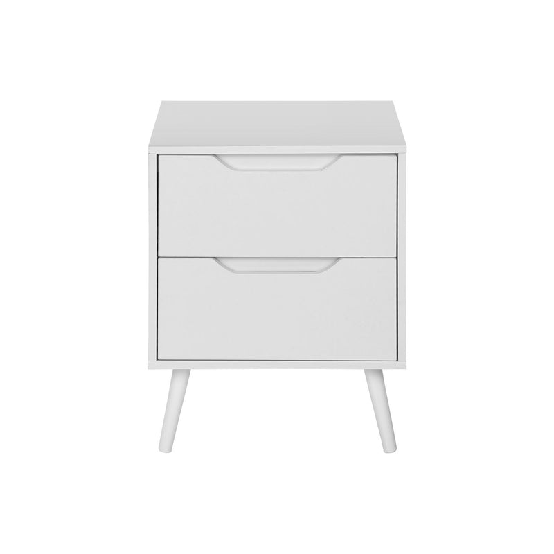Modern 8th Street accent table with storage drawers, featuring a sleek design and functional surface for living room decor.