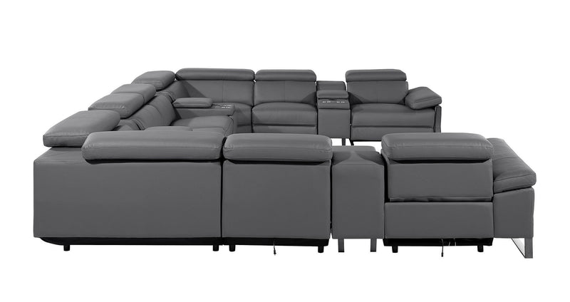 1246 - 12-Piece U-Shaped Modular Power Reclining Sectional With 4 Power Recliners And Power Headrests