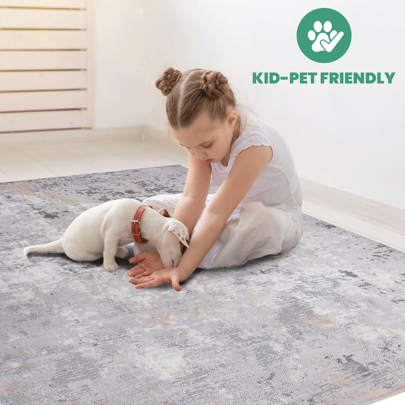 Marfi - 6' X 9' Abstract Area Rug - Gray / Multi - R&R Furniture Gallery (Fountain Valley, CA)