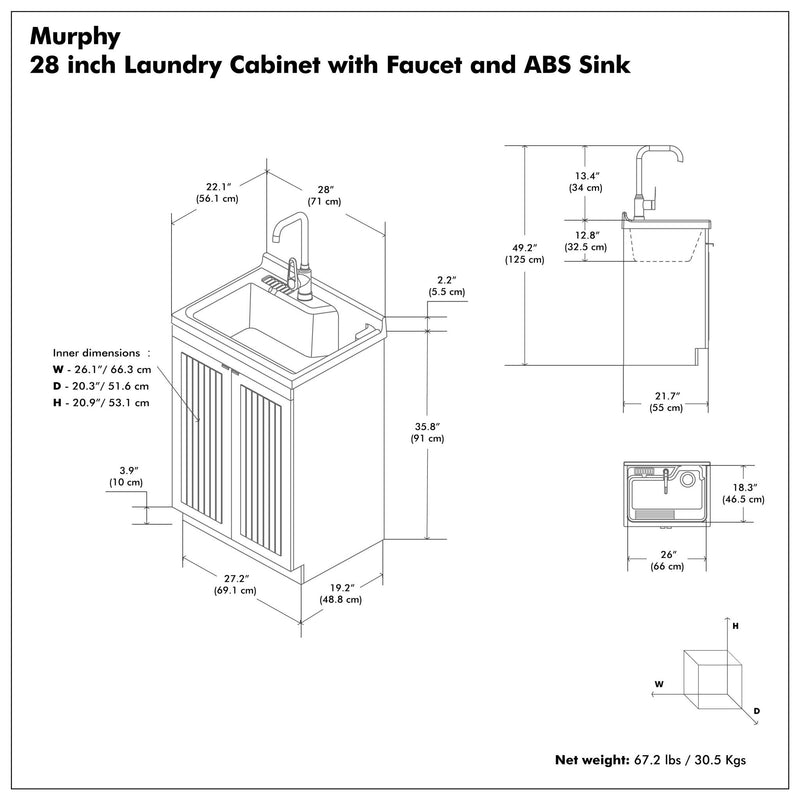 Murphy - Laundry Cabinet & Faucet And Stainless Steel Sink - R&R Furniture Gallery (Fountain Valley, CA)