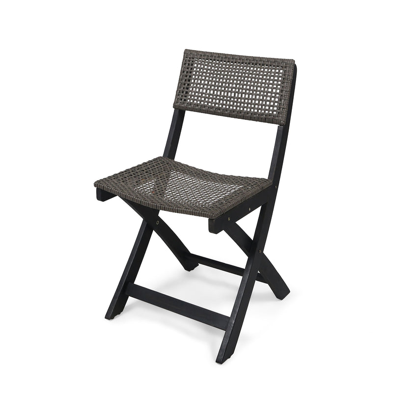 Bistro Foldable Chair With Wicker Backrest - R&R Furniture Gallery (Fountain Valley, CA)